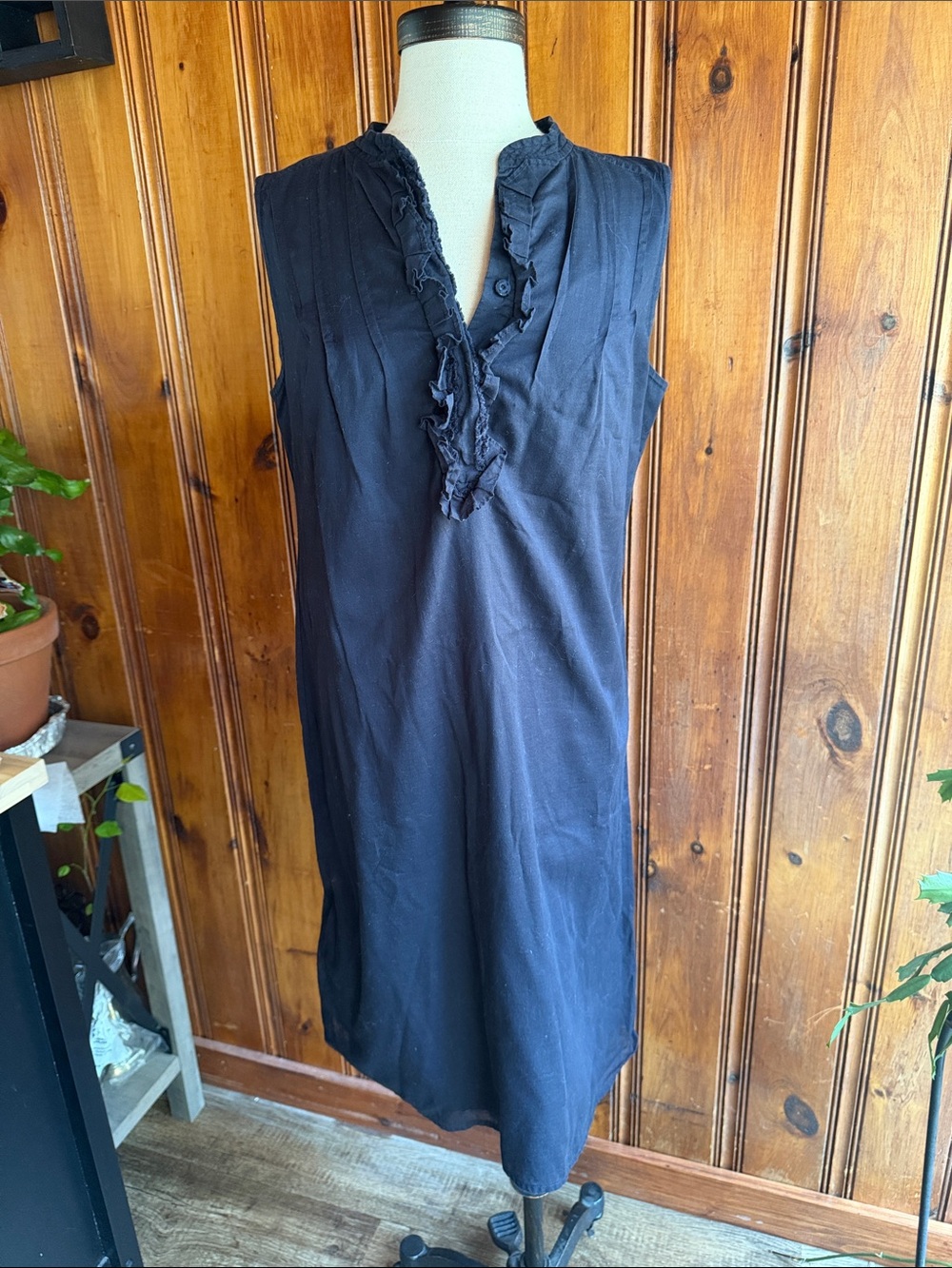 Lands' End Black Sleeveless Dress